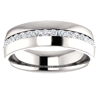 1/3 Carat Channel-Set Diamond Wedding Band Ring for Men or Women 2