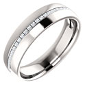 0.37 Carat Channel-Set Princess-Cut Diamond Wedding Band Ring, 14K White Gold