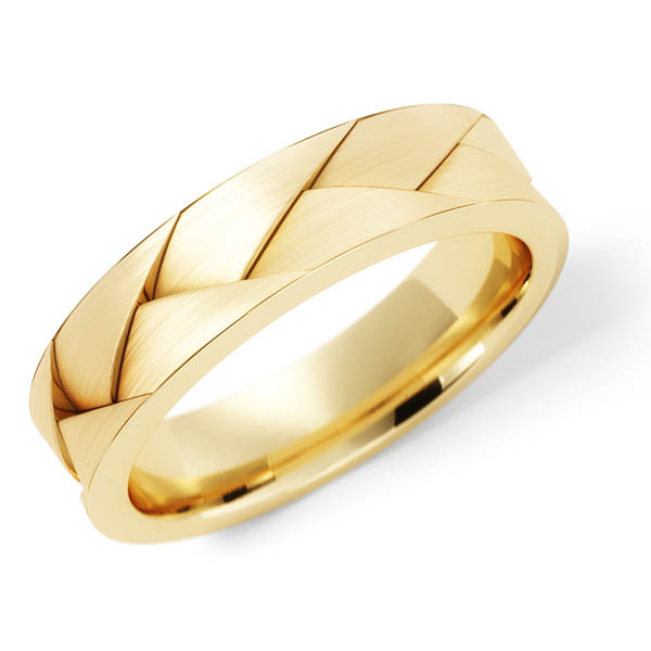 14K Gold Deeply Braided Wedding Band Ring