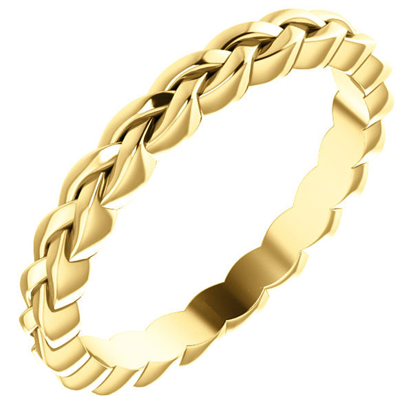 14K Gold Women's Woven Wedding Band Ring