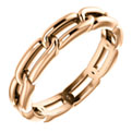 14K Rose Gold Link Design Wedding Band Ring for Women