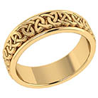 18K Yellow Gold Celtic Wedding Band Ring