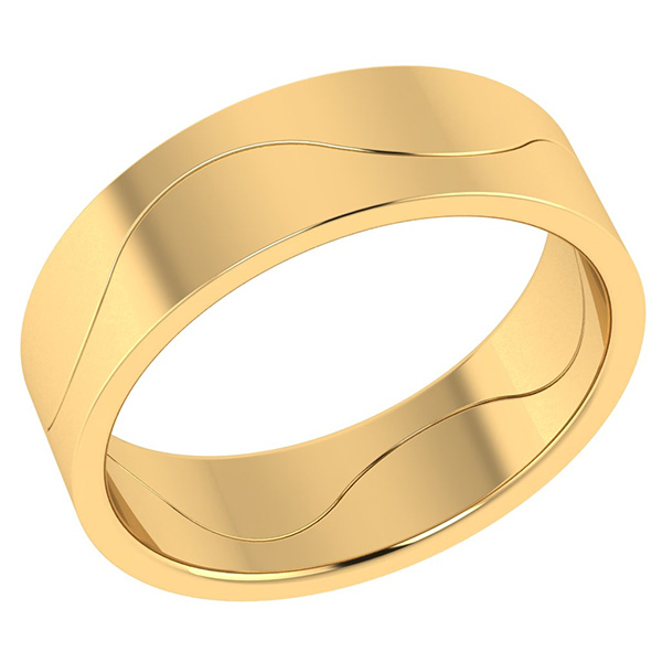14K Solid Gold Two-Halves One Flesh Wedding Band Ring