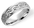 14K White Gold Celtic Knot Embrace Wedding Band Ring
