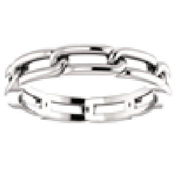 Women's Platinum Link Design Wedding Band Ring 5