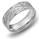 14k white gold satin infinity wedding band ring