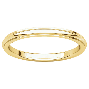 2mm 14K Gold Plain Comfort-Fit Wedding Band Ring with Edge 4