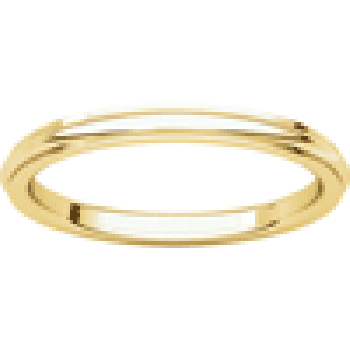 2mm 14K Gold Plain Comfort-Fit Wedding Band Ring with Edge 5