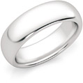 6mm Comfort Fit White Gold Wedding Band Ring
