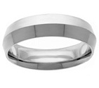 7mm Knife-Edge Wedding Band Ring in White Gold