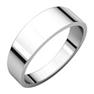 6mm Tapered Wedding Band Ring, 14K White Gold