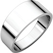 8mm Wide Tapered Wedding Band Ring, 14K White Gold
