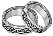 Black Titanium Celtic Wedding Band Set