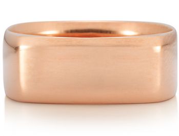 Wide Square Wedding Band in 14K Rose Gold 2