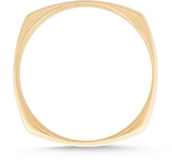 Wide Square Wedding Band in 14K Yellow Gold 4