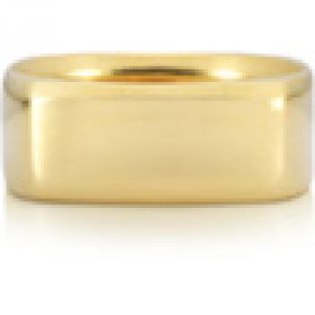 Wide Square Wedding Band in 14K Yellow Gold 3