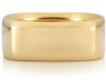 Wide Square Wedding Band in 14K Yellow Gold 2