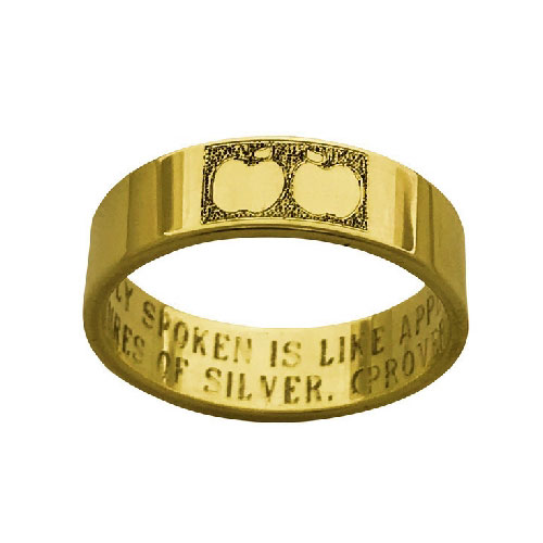 Apples of Gold Scripture Rings in Gold and Silver