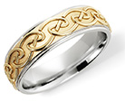 Celtic Knot Embrace Wedding Band Ring, 14K Two-Tone Gold