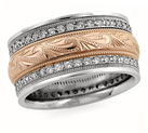 Handcrafted Rose-Gold Diamond Paisley Wedding Band Ring