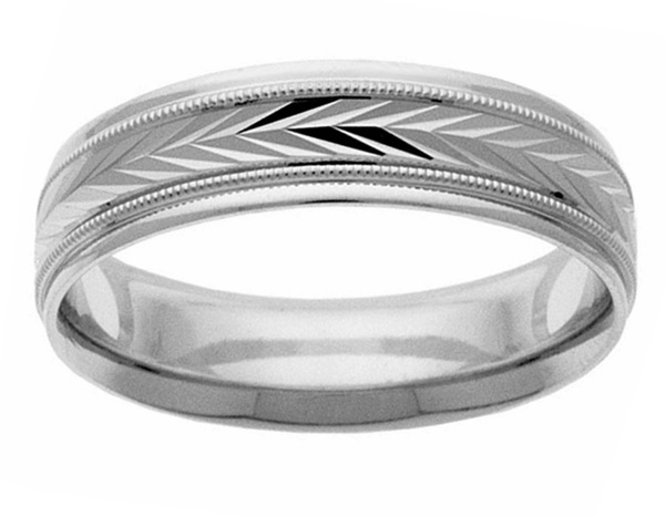Handcrafted Swiss-Cut Design Wedding Band Ring