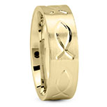Ichthys Wedding Band Ring for Men and Women in 14K Gold