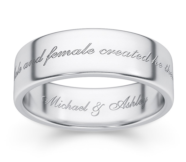 Male and Female Created He Them Wedding Band Ring