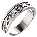 Men's 14K White Gold X-Pattern Wedding Band Ring