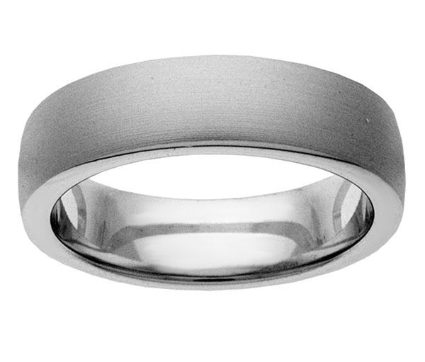 Plain Brushed Platinum Wedding Band Ring