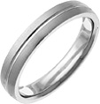 Polished Groove Sterling Silver Wedding Ring