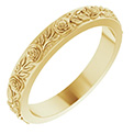 Eternal Bloom Rose Floral Wedding Band Ring for Women 14K Gold