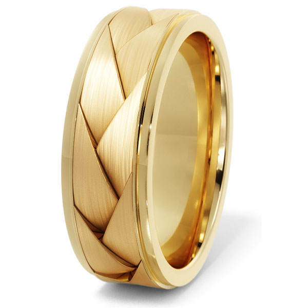 Two As One 14K Gold Braided Wedding Band Ring
