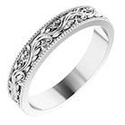 Women's Sculpted Paisley Wedding Band Ring, 14K White Gold
