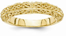 Filigree Wedding Band Ring in 14K Yellow Gold