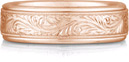 Paisley Engraved Wedding Band in 18K Rose Gold