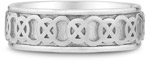 Celtic Circle Knot Wedding Band Ring in 14K White Gold