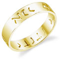 Hebrew I Am My Beloved's Wedding Band in 14K Yellow Gold