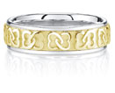 Sterling Silver and 14K Yellow Gold Interlaced Hearts Wedding Ring