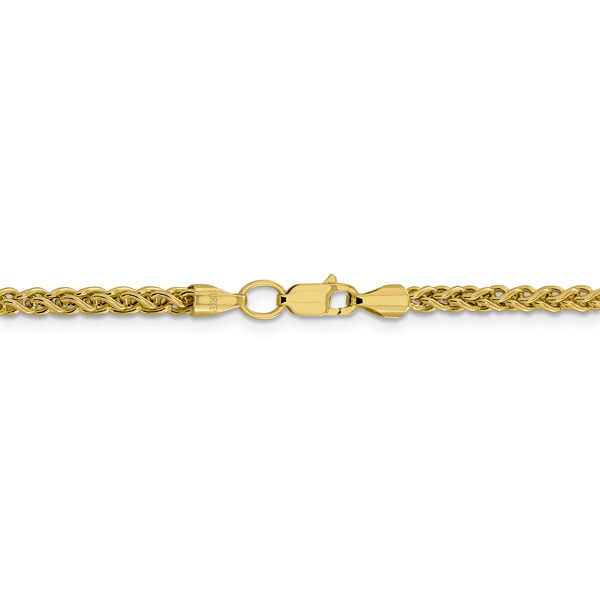 14k Yellow Gold 2mm Semi-solid Wheat Chain Necklace 18 Inch 