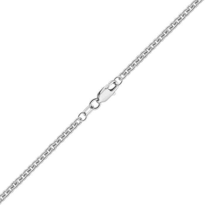 1.5mm 14K White Gold Heavy Cable Chain Necklace 