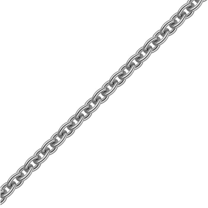 3mm 14K White Gold Cable Chain Necklace