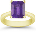 Emerald-Cut Amethyst Solitaire Ring, 14K Yellow Gold