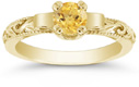 Lotus Flower Yellow Citrine Ring in 14K Yellow Gold
