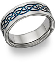 Blue Titanium Celtic Wedding Band