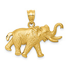 14K Gold Elephant Pendant