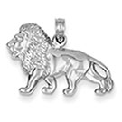 14K White Gold Lion Pendant