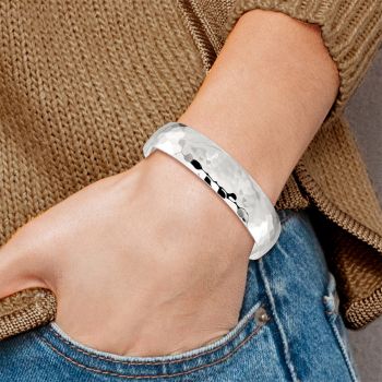 Sterling Silver Hammered Cuff Bangle Bracelet 3