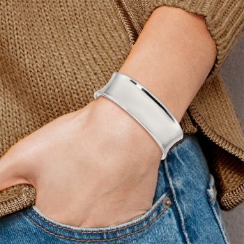 20mm Wide Sterling Silver Cuff Bangle Bracelet 3