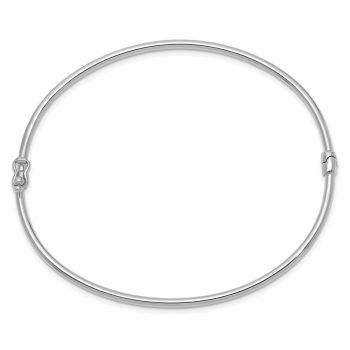 14K White Gold 2mm Hinged Bangle Bracelet 2