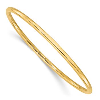 3mm 14K Gold Round Slip-On Bangle Bracelet
